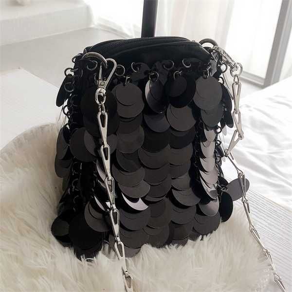 

single package luxury shiny sequins shoulder bags for women 2021 designer chain crossbody bag small phone purse party women's handbag c