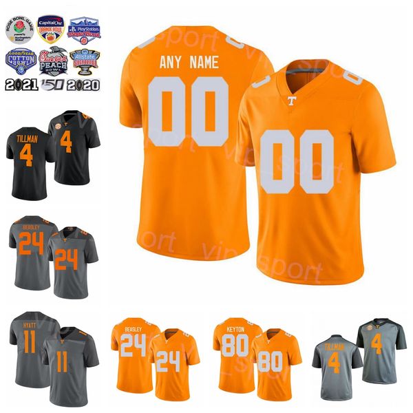 

ncaa college tennessee volunteers football 24 dylan sampson jersey 11 jalin hyatt 4 cedric tillman 80 ramel keyton 24 aaron beasley warren b, Black