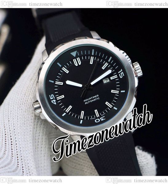 

45mm aquatimer family iw329001 automatic mens watch black dial white markers steel case leather strap new watches twiw timezonewatch e125, Slivery;brown