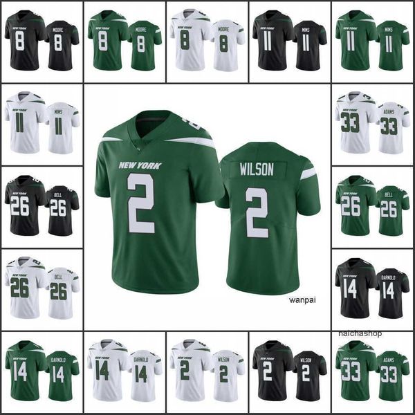

jersey new york''jets''men #8 elijah moore 2 zach wilson 14 sam darnold 26 le'veon bell 11 denzel mims limited&#039, Black