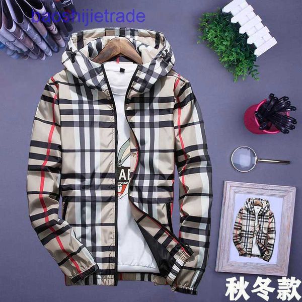 

designer bbr jackets and coats price spring autumn men's checker coat net red youth couple hooded jacket sport, Black;brown