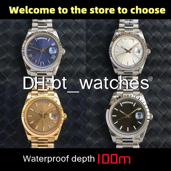 

r watch is the highest version on the market with a diameter 40mm high-end mens watchs stainless steel strap case waterproof depth of 100m s, Slivery;brown