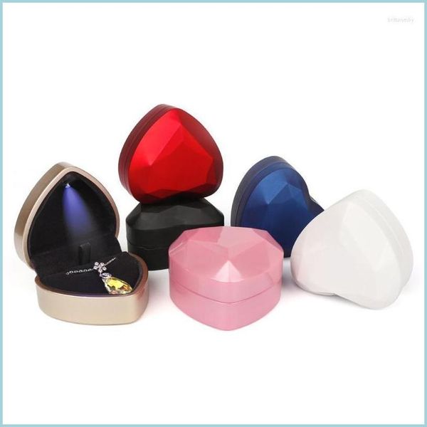 

jewelry pouches bags jewelry pouches bags wedding rings with led light portable holder ring box organizer case display brit22 drop d dhxff, Pink;blue
