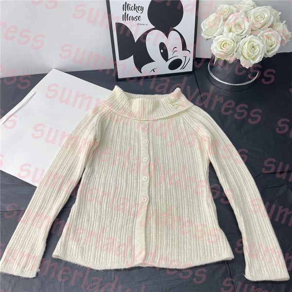 

beige knitted sweater letter brooch off shoulder knits fashion women soft sweater designer pulloves, White;black