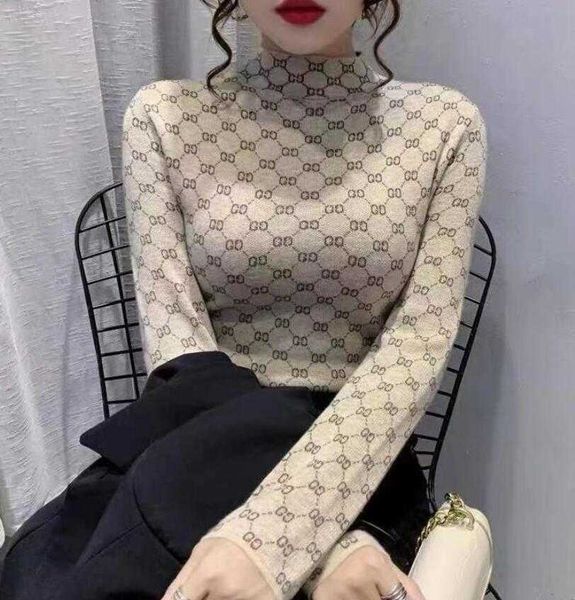 

women's sweaters women sweater for pullovers turtleneck knitted luxury ggity letter sweater girls, White;black