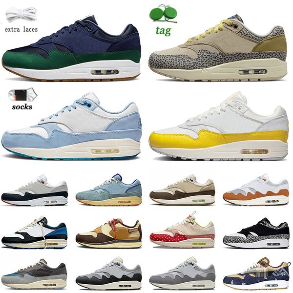 

authentic og mx 1 87 running shoes designer 1s low patta sneakers with socks catcus jack fragment x obsidian tour yellow denim men women m1