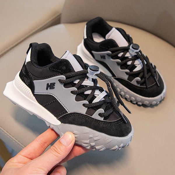 

sneakers children's casual shoes outdoor sports kid shoes thick bottom non-slip new autumn child shoes sports casual shoe boys girls 20, Black;red