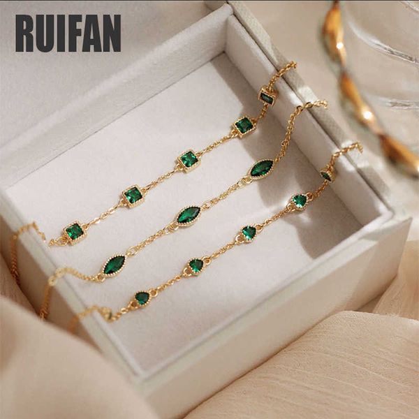 

beaded strands green cubic zirconia 925 sterling silver 14k gold women's bracelets s925 fine jewelry accessories gift for girlfriend yb, Black