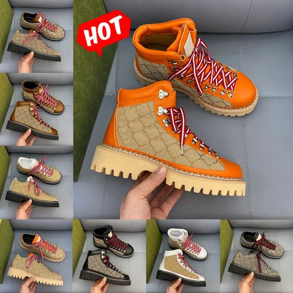 

2023 r boots mens winter luxury womens fashion printing multi style leather shoes platform woman martins ankle boot quality decorative botte, Black