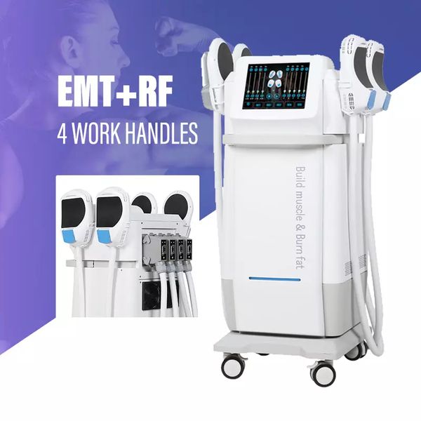 

7 tesla 4 handles ems muscle sculpting cellulite loss body shape sculpt fat removal emslim rf beauty equipment for muscle training hiemt rad