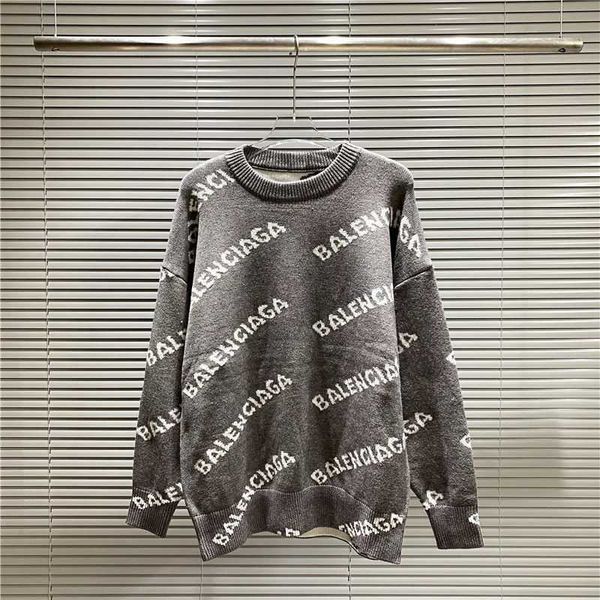 

sweater ladies fashion brand paris balemcigas new women cardigan knitted autumn winter round neck letter jacquard for men casual wz6u, White;black