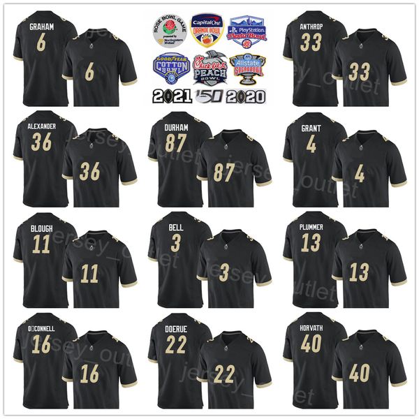 

ncaa purdue college football 4 marvin grant jersey 6 jalen graham 87 payne durham 33 jackson anthrop 36 jaylan alexander 10 cam allen stitch, Black