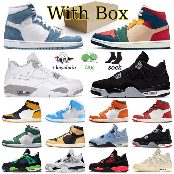 

1 jumpman basketball shoes 4 men trainers offs white yellow toe multi color outdoor 1s heirloom starfish women sneakers sports 4s military b, White;red