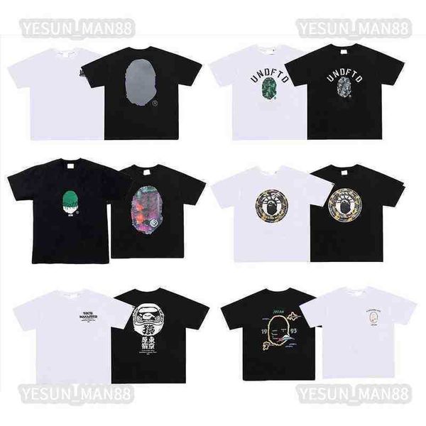 

designer luxury apes classic mens and womens t shirt hip hop shark summer breathable versatile high street trend joint name tees, White;black