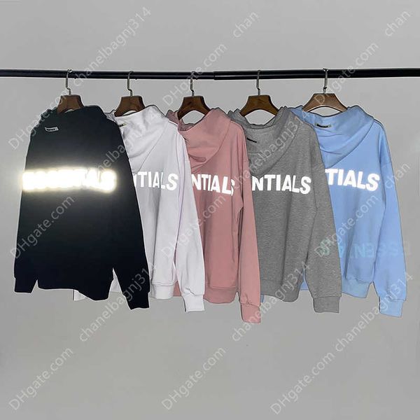 

fall winter couples essentials reflective men embroidered high street pullover shirt loose hip-hop hoodie, Black