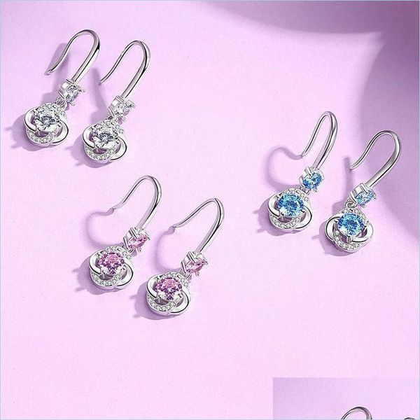

charm temperament earrings crystal inlay fashion charm new shiny accesories trend personality jewelry hook women ear pendants 3 6fs k dhesb, Golden