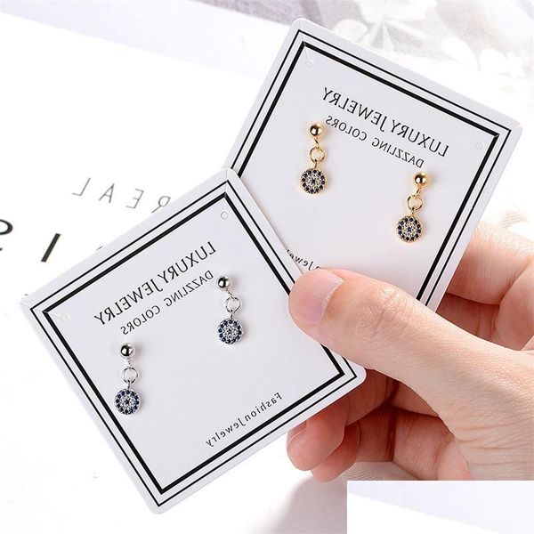 

charm women charm micro-inlaid blue clear cz zirconia round lucky turkey evil of eye earrings 3783 q2 drop delivery 2022 jewelry earri dhpl9, Golden