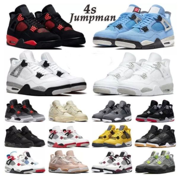 

air og jorden jordan4s 4 4s basketball shoes men women jumpman jordam 4 red thunder infrared black cat bred university blue shimmer royalty