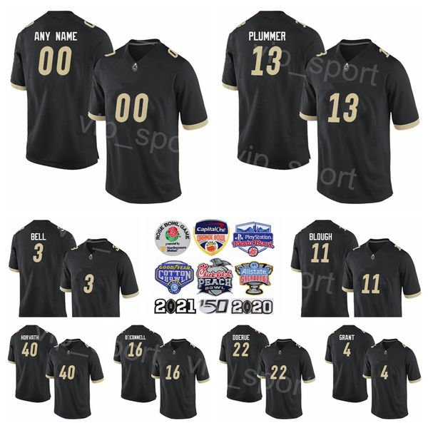 

ncaa purdue university football 22 king doerue jersey college 38 dylan downing 40 zander horvath 3 david bell 13 jack plummer 16 aidan oconn, Black