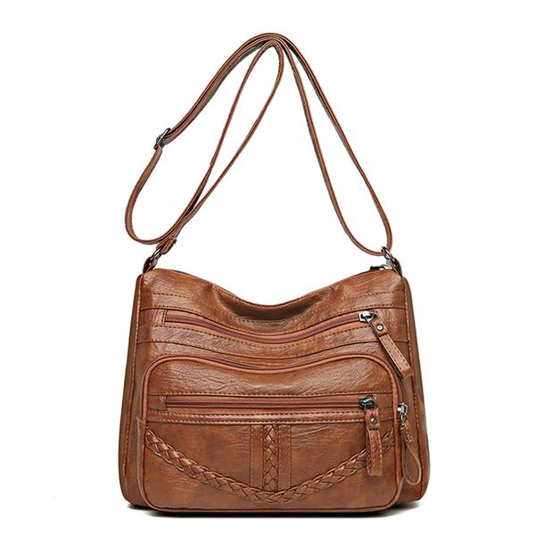 

vintage soft leather luxury purses handbags women's bag design multi-pocket ladies crossbody shoulder bags