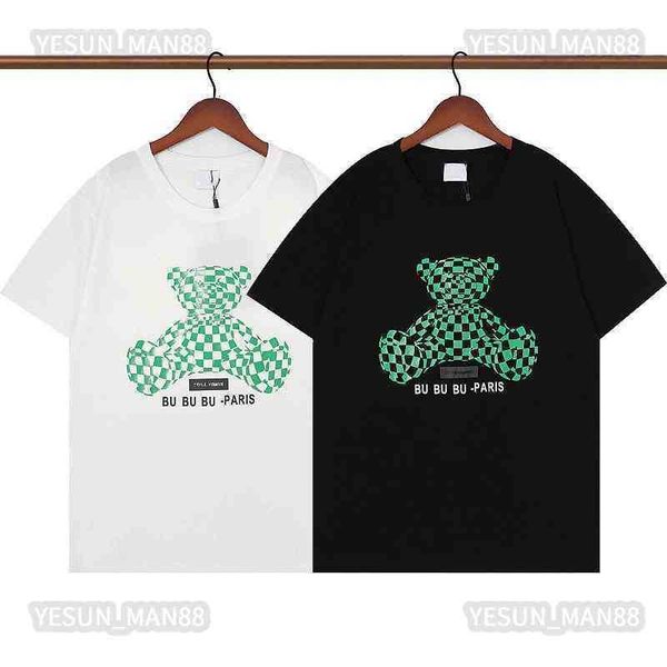 

designer luxury spring summer bbr classic bouguer bear printed t shirt fashion mens and womens loose round collar tee burb, White;black