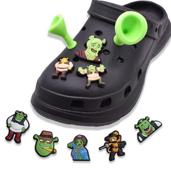 

charms shoe cartoon pvc croc decoration buckle charm accessories, White;pink