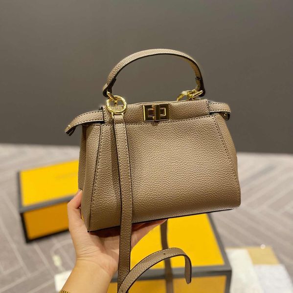 

Ladies crossbody designer bag Classic large capacity handbag 23cm womens wide shoulder bags strap fashion totes wallet, Brown