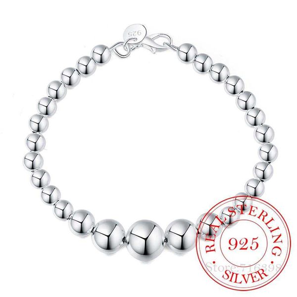 

beaded strands % 925 silver fashion women's jewelry korean full heart bracelet 20cm for women girl men 2020 hand chain wristband pulsei, Black