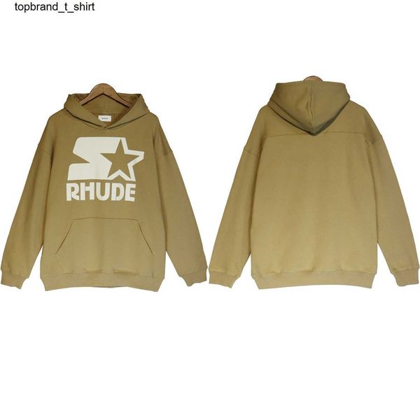 

new men's hoodies designer sweatshirts popular rhude hooded pullover fashion streetwear sweater, Black