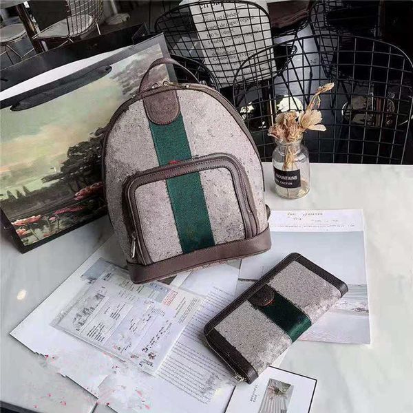 

backpack red and green stripe printed satchel letters school for teenage girls men and women bagpack