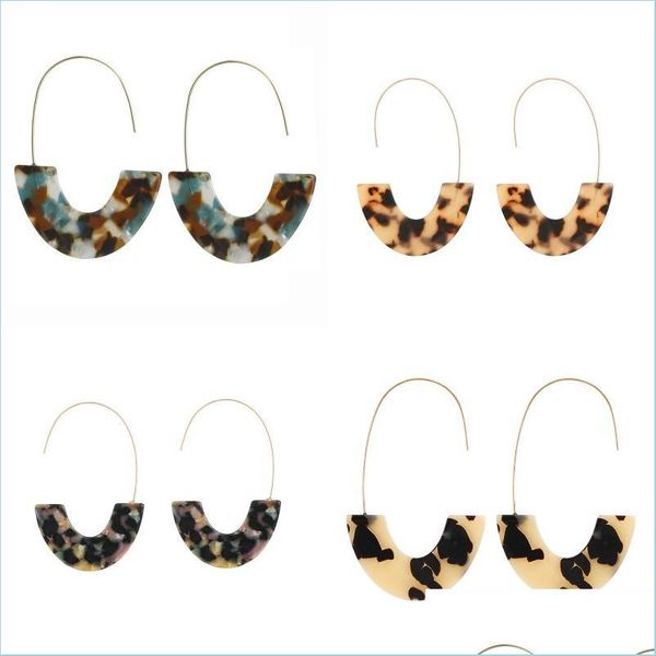 

dangle chandelier fashion leopard brand design acrylic dangle earrings acetate tortoise shell semicircle big hook resin drop earring dhdso, Silver