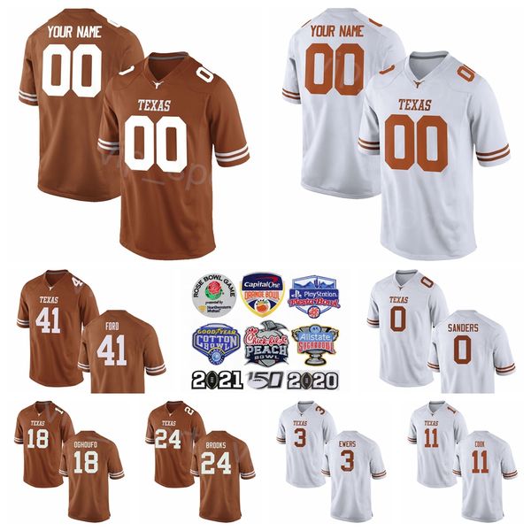 

ncaa college football texas longhorns 24 jonathon brooks jersey 0 jatavion sanders 41 jaylan ford 11 anthony cook 18 ovie oghoufo 3 quinn ew, Black