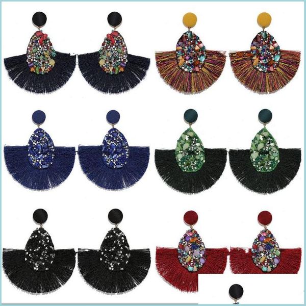 

dangle chandelier rhinestone women tassel earrings jewelry crystal drop sector fashion lady dangle earring accessories personality m dhrqc, Silver