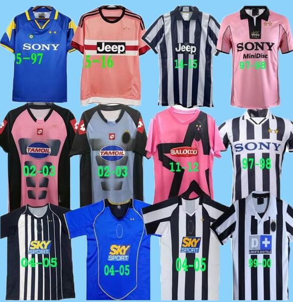 

juventus 2004 2005 1997 retro del piero conte soccer jersey pirlo inzaghi 84 92 95 96 97 98 99 02 03 uv rossi zidane ancient maillot davids, Black;yellow