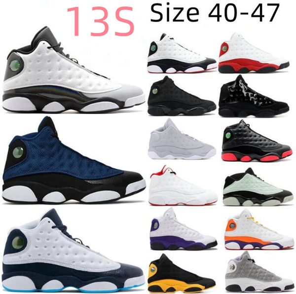 

new xiii 13 13s men basketball shoes midnight navy gym red hyper royal linen island green obsidian singles day flint bred court purple del s, Black