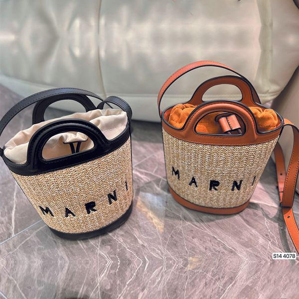 

luxury women bucket straw bags marn casual rattan handbags wicker woven female totes large capacity ladies buckets messenger shoulder shoppi
