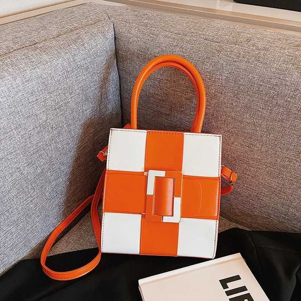 

evening bags chessboard small square women's 2022 new personalized color contrast splice handheld one shoulder crossbody
