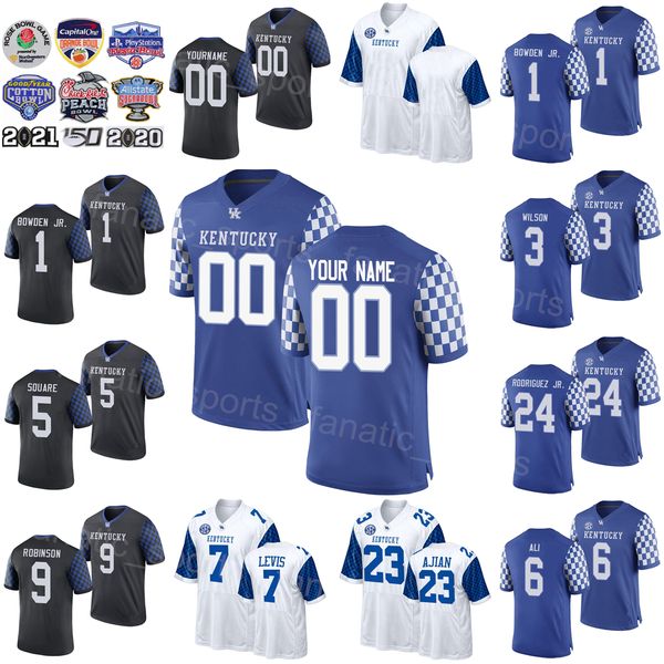 

ncaa football college kentucky wildcats 9 tayvion robinson jersey 13 jj weaver 5 deandre square 80 brenden bates 29 lavell wright 6 dane key, Black