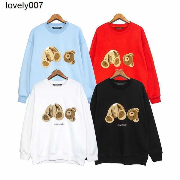 

men's hoodies designer sweatshirts brand palmss severed embroidery plush round neck long sleeve pullover sweater men's women', Black