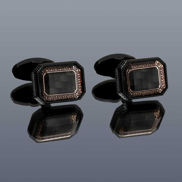 

cufflinks for men fashion brown pattern matte black square formal business dress shirt cuff links wedding gifts, Silver