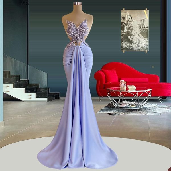 

lavender illusion neck mermaid prom dresses beading sequined evening gown bridesmaid formal dresses, Black