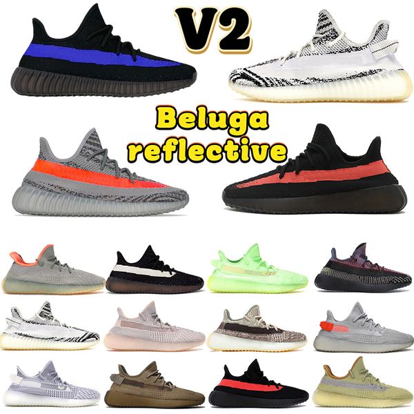 

mens running shoes v2 zebra static reflective beluga dazzling blue core black red sand taupe cream white designer men women sneakers sports