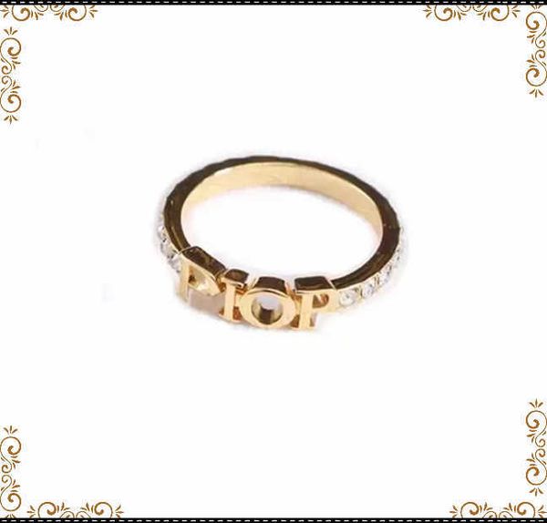 

fashion designer gold letter band rings bague for women lady party wedding lovers gift engagement jewelry with box32213, Silver