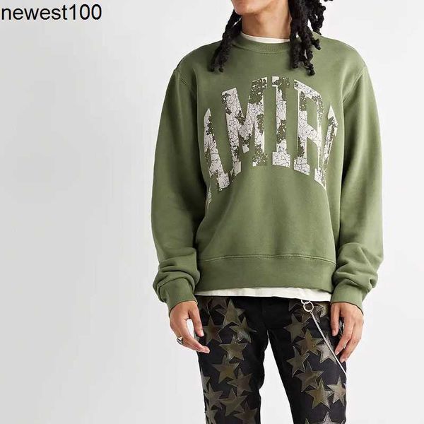 

men's hoodies designer sweatshirts amirs fashion brand autumn couple loose foam three dimensional letter printing round neck sweater lo, Black