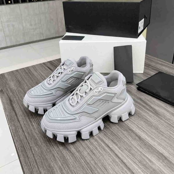 

cloudbust thunder platform sneakers casual shoes men and women knit sneakers luxury thick catwalk light rubber 3d trainers big size 35-45 c3, Black;white