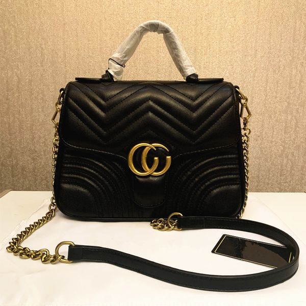 

luxury designer new style marmont shoulder bags women gg gold chain cross body bag pu leather handbags purse female messenger tote bag