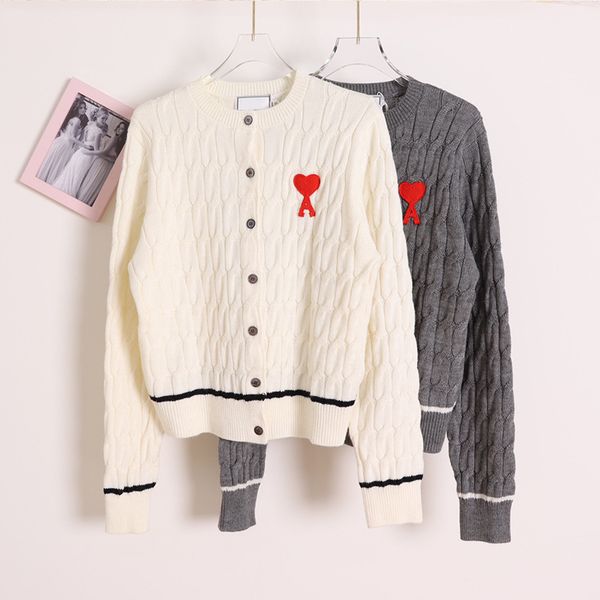 

1012 2022 runway autumn women sweater brand same style sweater long sleeve crew neck white gray cardigan womens lixuna, White;black