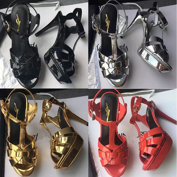 

2022 women designer etiquette wedding dresses heel sandals classic luxury solid color nightclub leather sandal spring autumn casual stiletto, Black