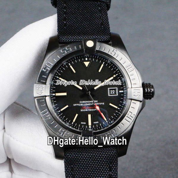 

new blackbird v1731010.bd12.105w.m20ba.1 japan miyota automatic mens watch black dial pvd black steel case nylon leather hwbe
