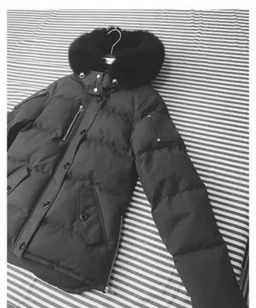 

mens stylist down coat winter jacket fashion men puffer jacket down coats outerwear causal white duck fur size xs-3xl, Black